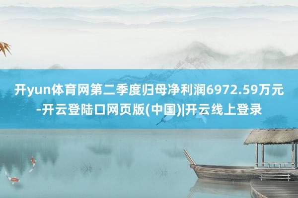 开yun体育网第二季度归母净利润6972.59万元-开云登陆口网页版(中国)|开云线上登录