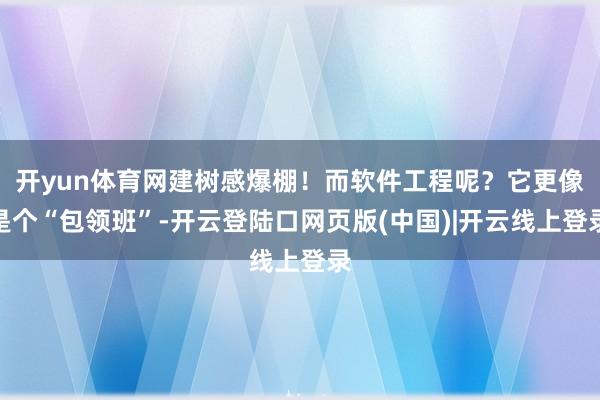 开yun体育网建树感爆棚！而软件工程呢？它更像是个“包领班”-开云登陆口网页版(中国)|开云线上登录
