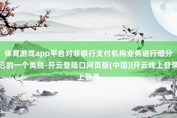 体育游戏app平台对非银行支付机构业务进行细分后的一个类别-开云登陆口网页版(中国)|开云线上登录